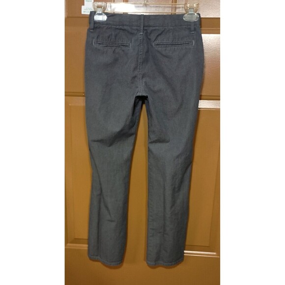 Gap Kids Girls Grey Stripe Khaki Pants Slim Straight Regular Fit MCM Kidcore - Picture 2 of 15